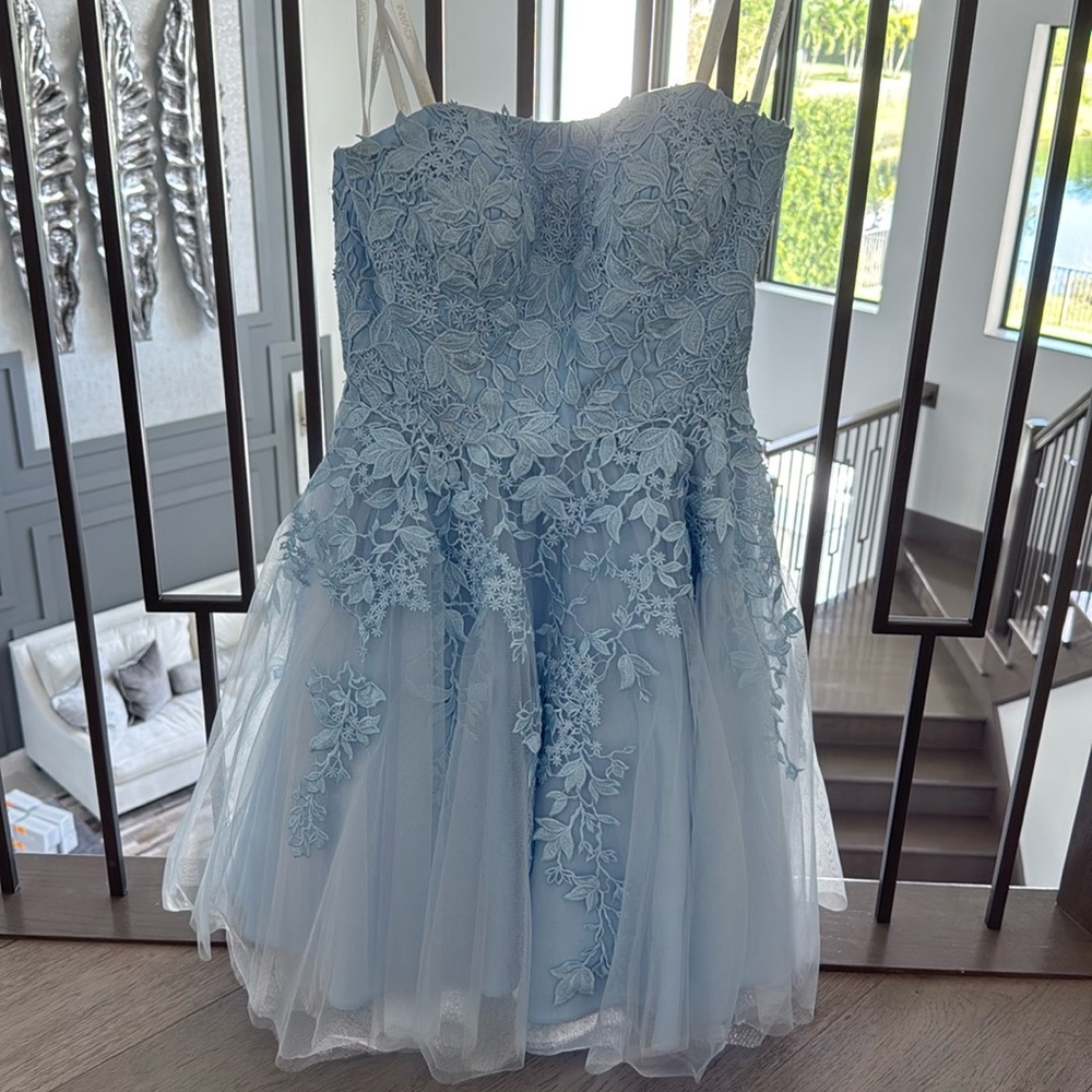 Jovani size 8 blue girls dress